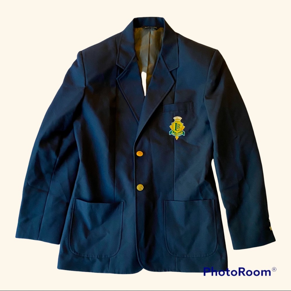 Navy Oversize Blazer with crest